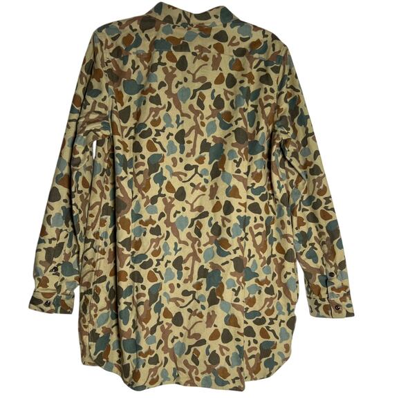 L.L Bean Signature Chamois Tunic Shirt Women's Large Khaki Brown Camo Pocket NWT - Picture 2 of 8
